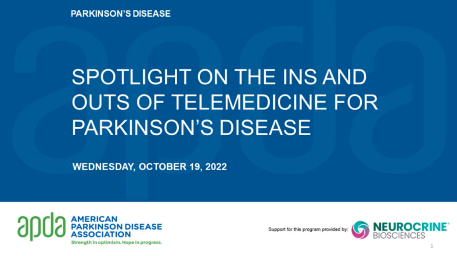 Spotlight on the Ins and Outs of Telemedicine for Parkinson’s Disease Graphic