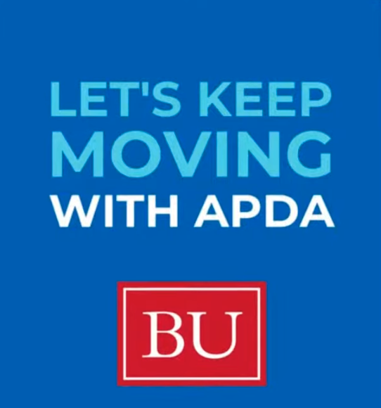 Let’s Keep Moving With APDA Logo